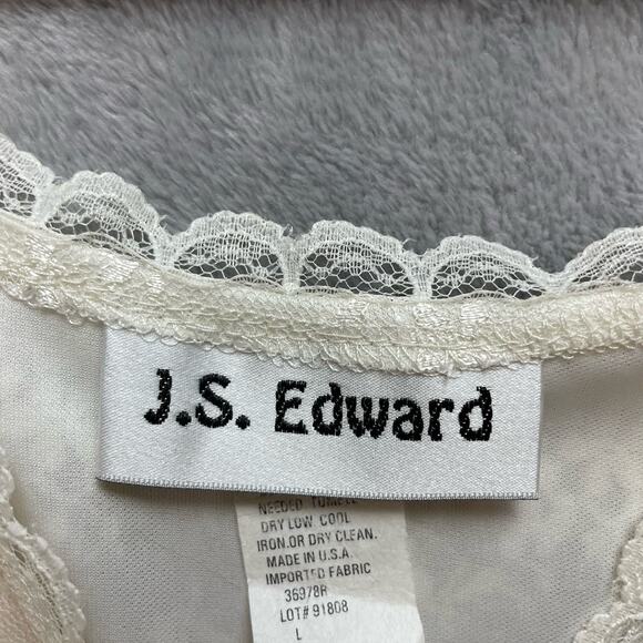 Vintage Y2K Babydoll Top Womens L Ivory Lace‎ Boho Hippie 90s Fairy Festival - Picture 3 of 8